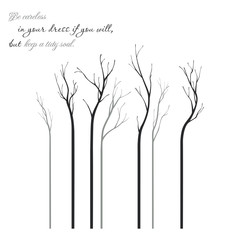 The dry tree with the quote, simple tree