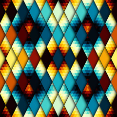 Seamless pattern of rhombuses. Vector image.