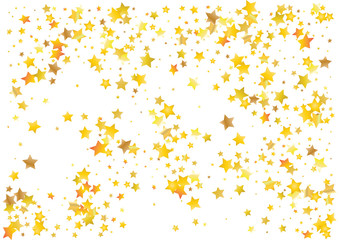 Festive glitter gold star confetti background. Abstract frame confetti texture for holiday, postcard, poster, website, carnivals, birthday and children's parties. Cover confetti mock-up. Wedding card