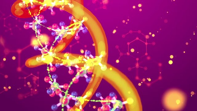 Double helix molecule, gene structure, molecule model