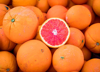 Red orange  Fresh and delicious organic fruits and vegetables