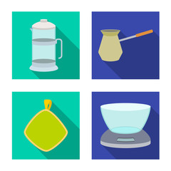 Isolated object of kitchen and cook symbol. Set of kitchen and appliance stock symbol for web.