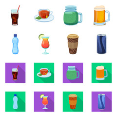 Isolated object of drink and bar sign. Collection of drink and party stock symbol for web.