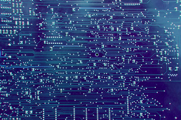 Background blue printed circuit board is a plate made of dielectric. On the surface of which the electrically conductive paths of the electronic circuit are formed.