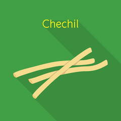 Vector illustration of chechil and cheese icon. Graphic of chechil and meal stock symbol for web.