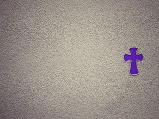Ash Wednesday, Lent Season and Holy Week concept. A Christian Holy cross shape on background of...