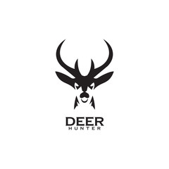 Deer hunter icon logo design vector template