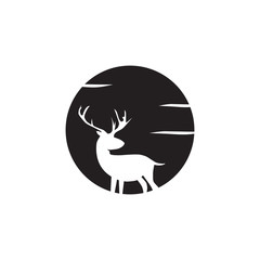 Deer hunter icon logo design vector template