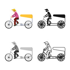 Vector design of bike and transport logo. Set of bike and bicycle stock symbol for web.