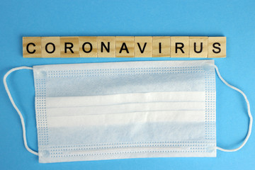 Chinese 2019 outbreak of coronavirus-nCoV. The inscription word Coronavirus, gauze bandage....