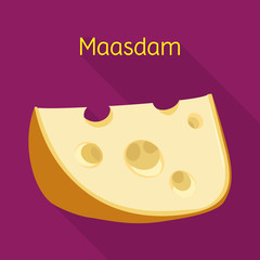 Vector design of cheese and maasdam symbol. Web element of cheese and piece vector icon for stock.