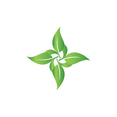 natural cross balanced leaves logo