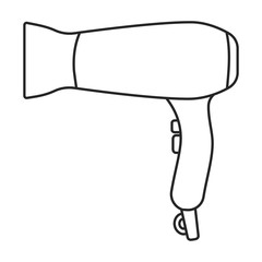 Hair dryer vector icon.Outline,line vector icon isolated on white background hair dryer .