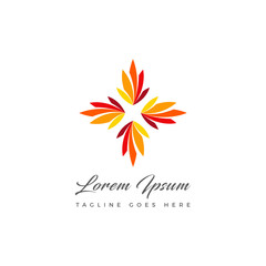 modern cross for natural healing business logo