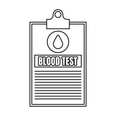 Blood test vector icon.Outline.line vector icon isolated on white background blood test.
