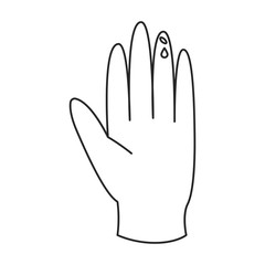 Medical glove vector icon.Outline.line vector icon isolated on white background medical glove.