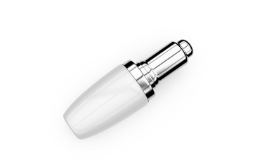 Blank packaging plastic serum bottle, mock up template on isolated white background, ready for product design, 3d illustration