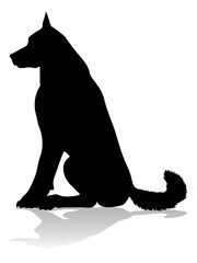 A detailed animal silhouette of a pet dog