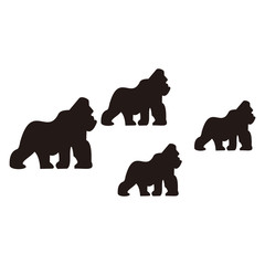 Gorilla vector icon illustration sign