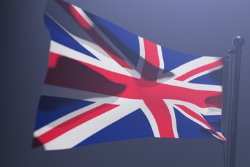 Waving flag of United Kingdom - Flag of Great Britain - 3D illustration