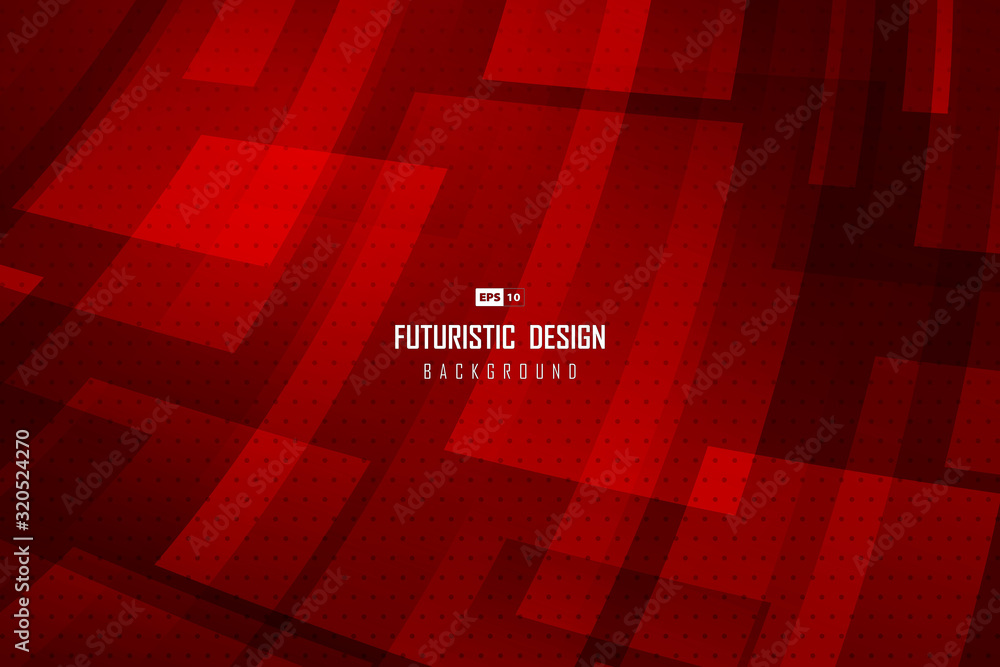 Poster abstract gradient red technology design template background with halftone dot pattern. illustration 