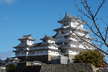 Beautiful white Himeji Castle in autumn season in Hyogo Prefecture, Japan
