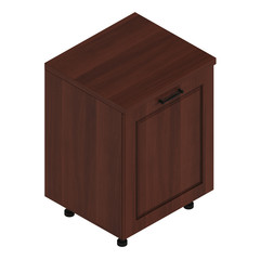 Furniture module. Furniture and kitchen equipment isolated on white background. 3D rendering.