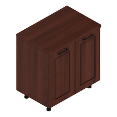 Furniture module. Furniture and kitchen equipment isolated on white background. 3D rendering.