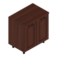 Furniture module. Furniture and kitchen equipment isolated on white background. 3D rendering.