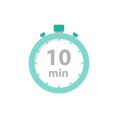 Stopwatch 10 min icon flat style