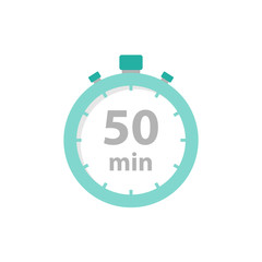 Stopwatch 50 min icon flat style