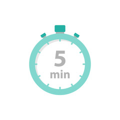 Stopwatch 5 min icon flat style