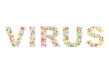 Virus inscription with bacterias back