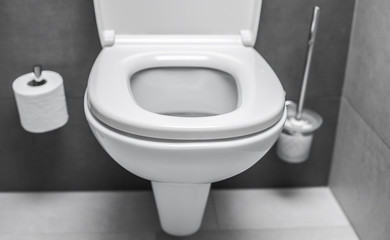 New modern bathroom. Hygiene. New house. 