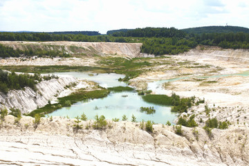 Kaolin lake. The man-made lake, turned from a mining ground holes.