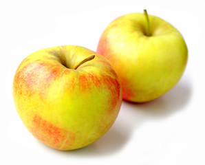 Fresh apple on a white background. Apple variety - Champion.