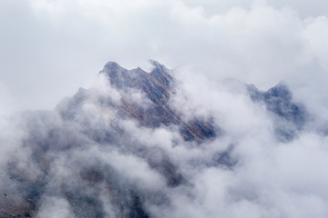 Fototapeta na wymiar Fagaras mountain in clouds