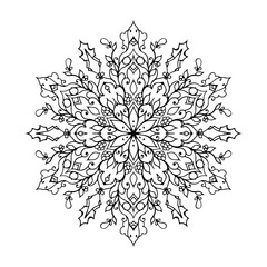 Outline Mandala for coloring book. Decorative round ornament. Anti-stress therapy pattern. vector.