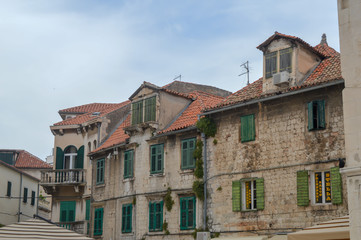 Fototapeta na wymiar Walking in old city in Split, Croatia on June 15, 2019.