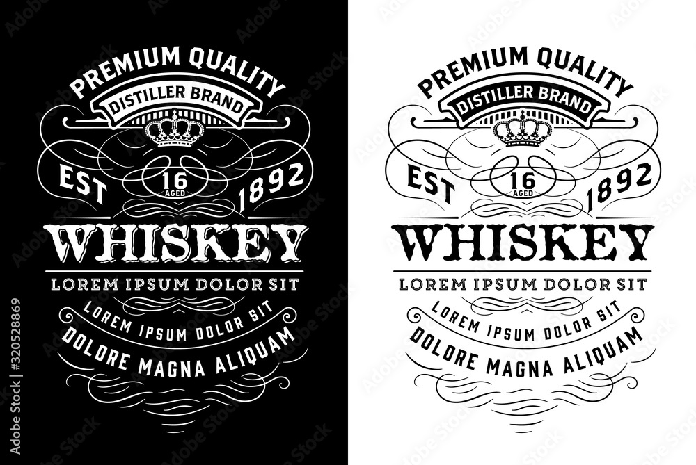 Poster Western label for whiskey or other products. Vector layered