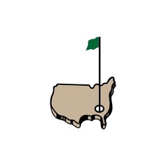 Ball hole and flag of golf sport design