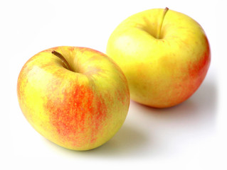 Fresh apple on a white background. Apple variety - Champion.