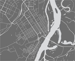 map of the city of Barnaul, Russia