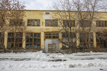 Abandoned industrial building of the MIG Aircraft Building Plant in Moscow, Russia