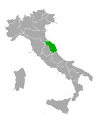 Obraz premium Karte von Marken in Italien