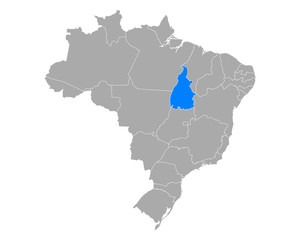 Karte von Tocantins in Brasilien