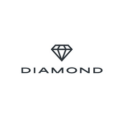 Diamond logo jewel jewelry boutique lux luxury gem gemstone crystal shape carat rich treasure expensive gift fashion sparkle royal wealth facet marriage engagement ring love romance