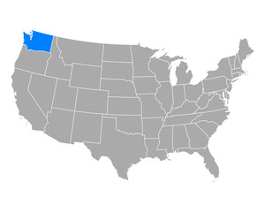 Fototapeta na wymiar Karte von Washington in USA