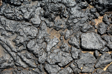 Texture of dry cracked soil after the spill of crude oil. Ecological catastrophe.