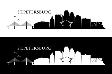 St. Petersburg skyline - Florida United States of America USA - vector illustration